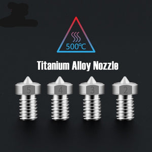 TC4 Titanium Alloy Nozzle E3D V5 V6 Nozzle M6 Thread 3D Printer Parts J-head Hotend Extruder 1.75MM Filament 0.2/0.3/0.4/0.5MM